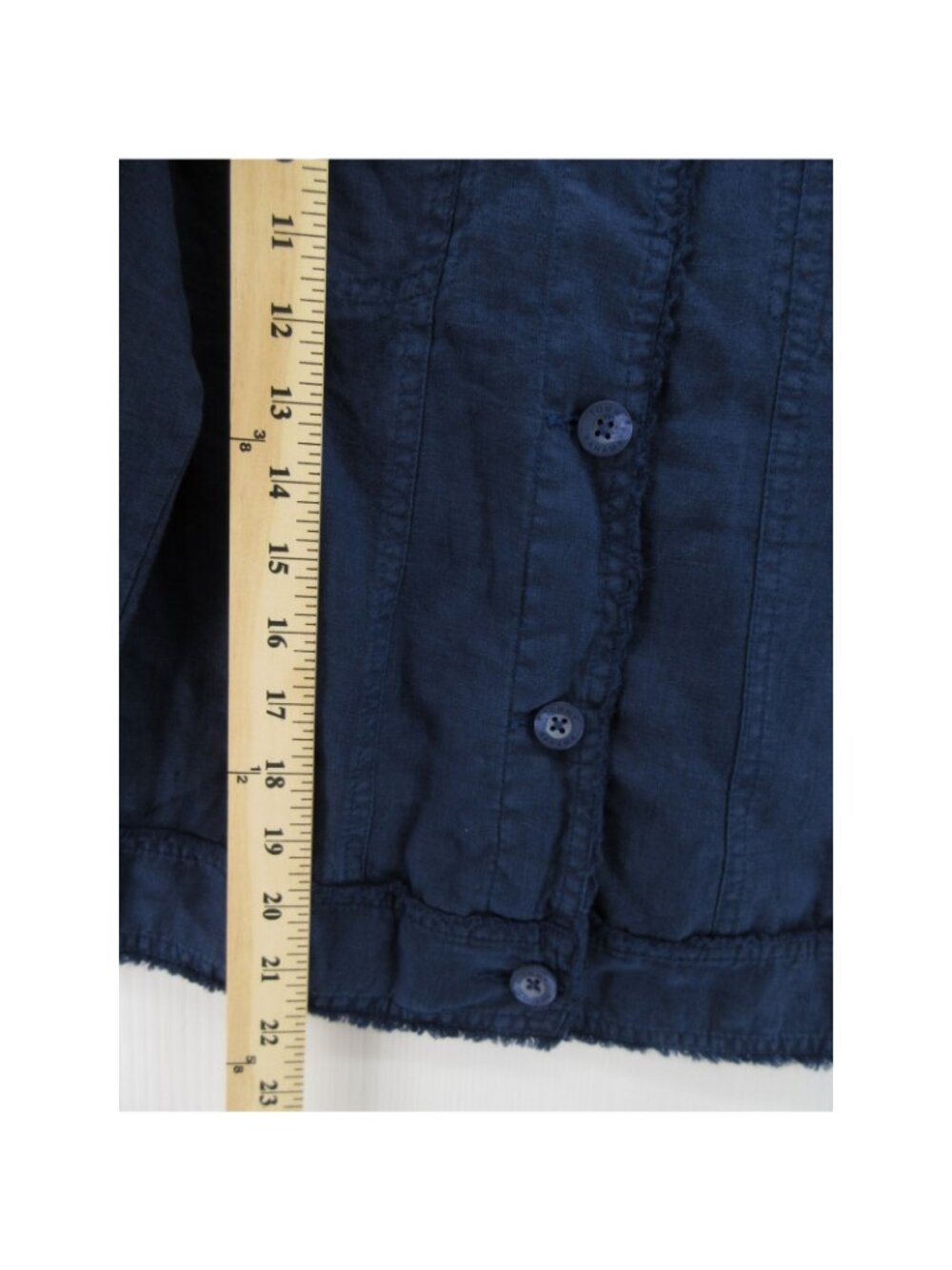 Tommy Bahama Top Small Navy Linen Trucker Shirt Button Up Pockets - Picture 4 of 11